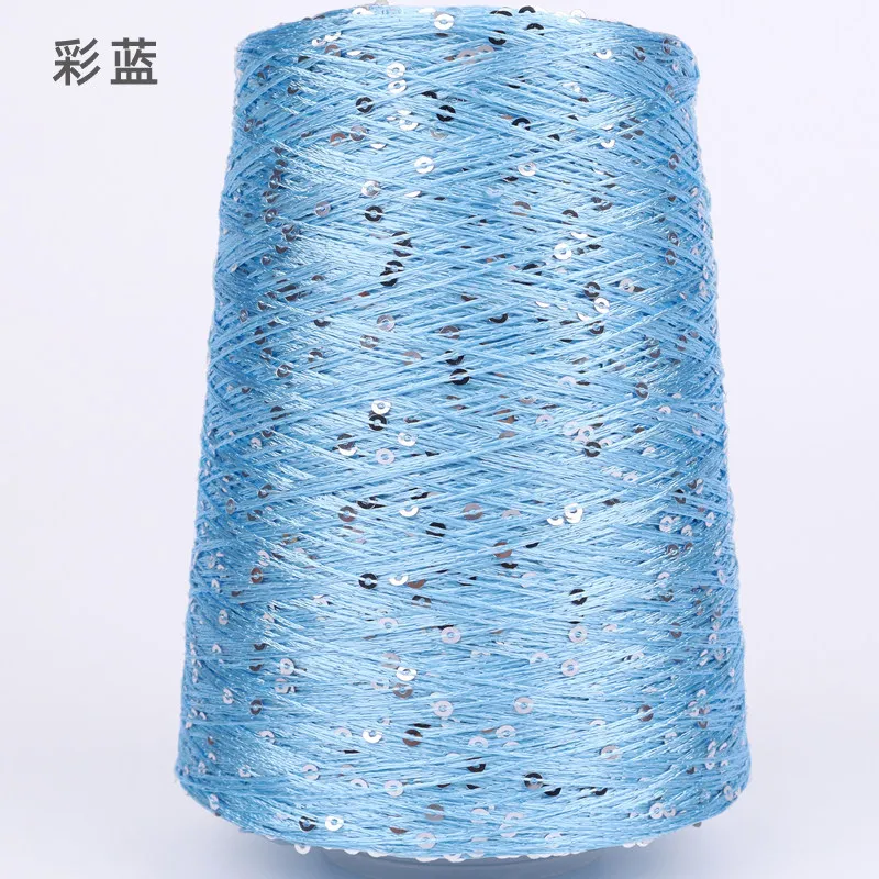 Seiden-Paillettengarn, spezielle merzerisierte Linie, 500 g/Rolle, handgefertigt, zum Selbermachen, 3 mm Pailletten, Handstrickgarn, ThreadDoll-Pullover-Stricklinie