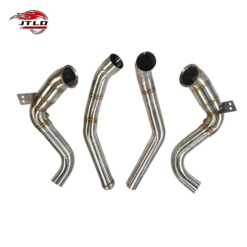 JTLD Polished Stainless Steel Downpipe For Aston Martin Vantage 4.0T V8 Performance Exhaust Test Pipe Escapes Exhaust System