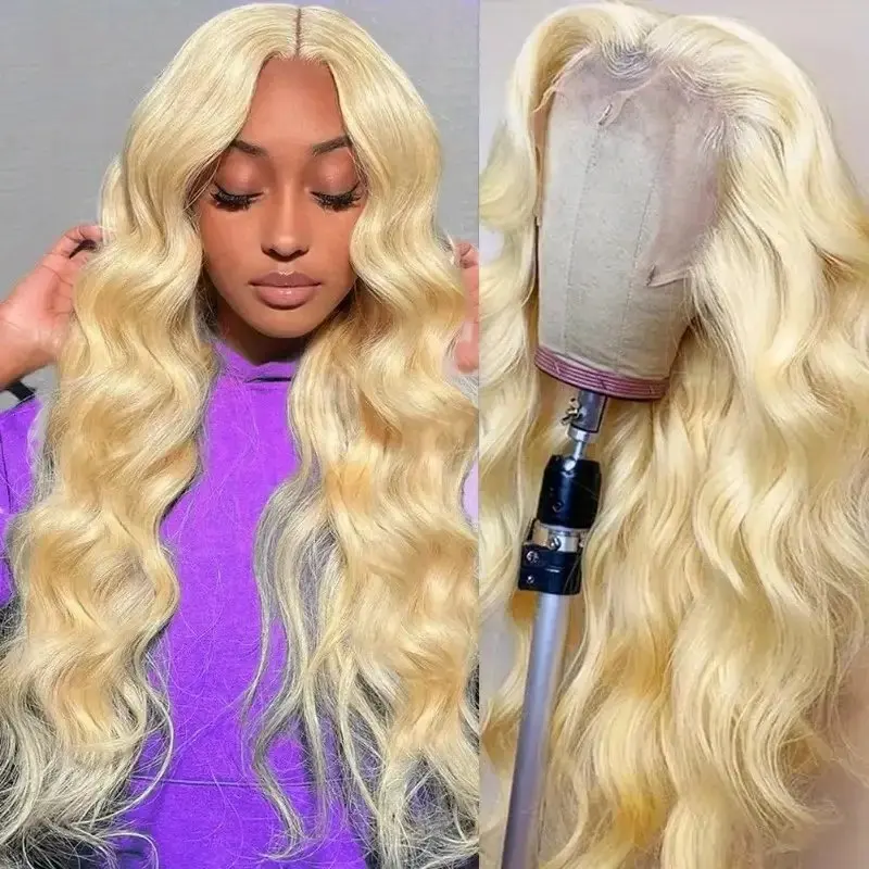 613 Blonde Colored 150 Density 13x4 HD Lace Body Wave 20 Inches 13x6 Frontal Water Wave Preplucked For Women Human Hair Wigs