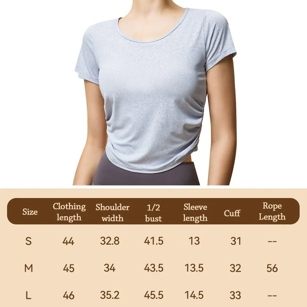 أزياء الظهر جوفاء اليوغا قميص تنفس فضفاضة تناسب ممارسة أعلى الرباط بيلاتيس أعلى المرأة