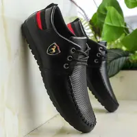 Mocassins pour hommes, élégants et polyvalents, couleur unie, à lacets, confortables, chaussures décontractées pour le travail 2