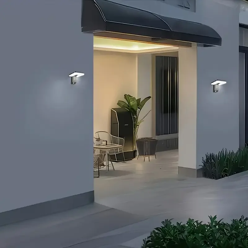 2/4 قطعة أضواء LED الشمسية قابلة للطي مع محس حركة في الهواء الطلق الجدار مصباح 3 وضع مقاوم للماء ضوء الشارع الشمسي لتزيين حديقة الفناء