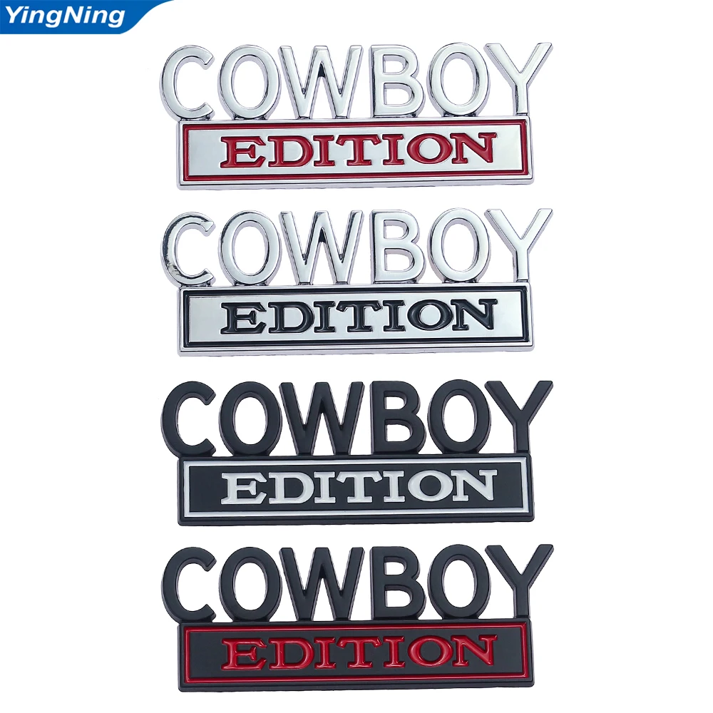 Cowboy Edition 3D Metal Car Emblem Badge Sticker Self Adhesive Fender Door Trunk Bumper Decal Universal Auto Exterior Decoration