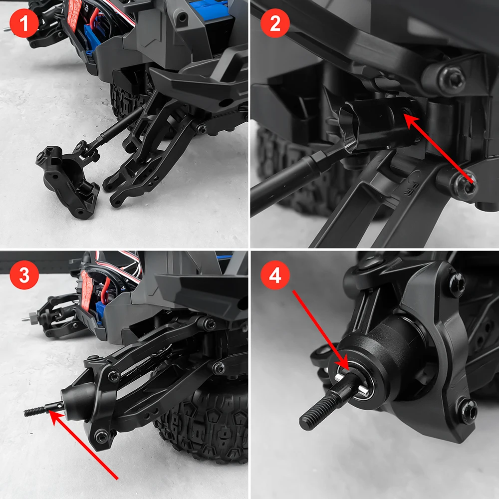 TRINOOD Front Rear Metal CVD Driveshaft Assembly With Drive Cup Kit For 1/16 T-raxxas Mini Maxx RC Car Upgrade Parts