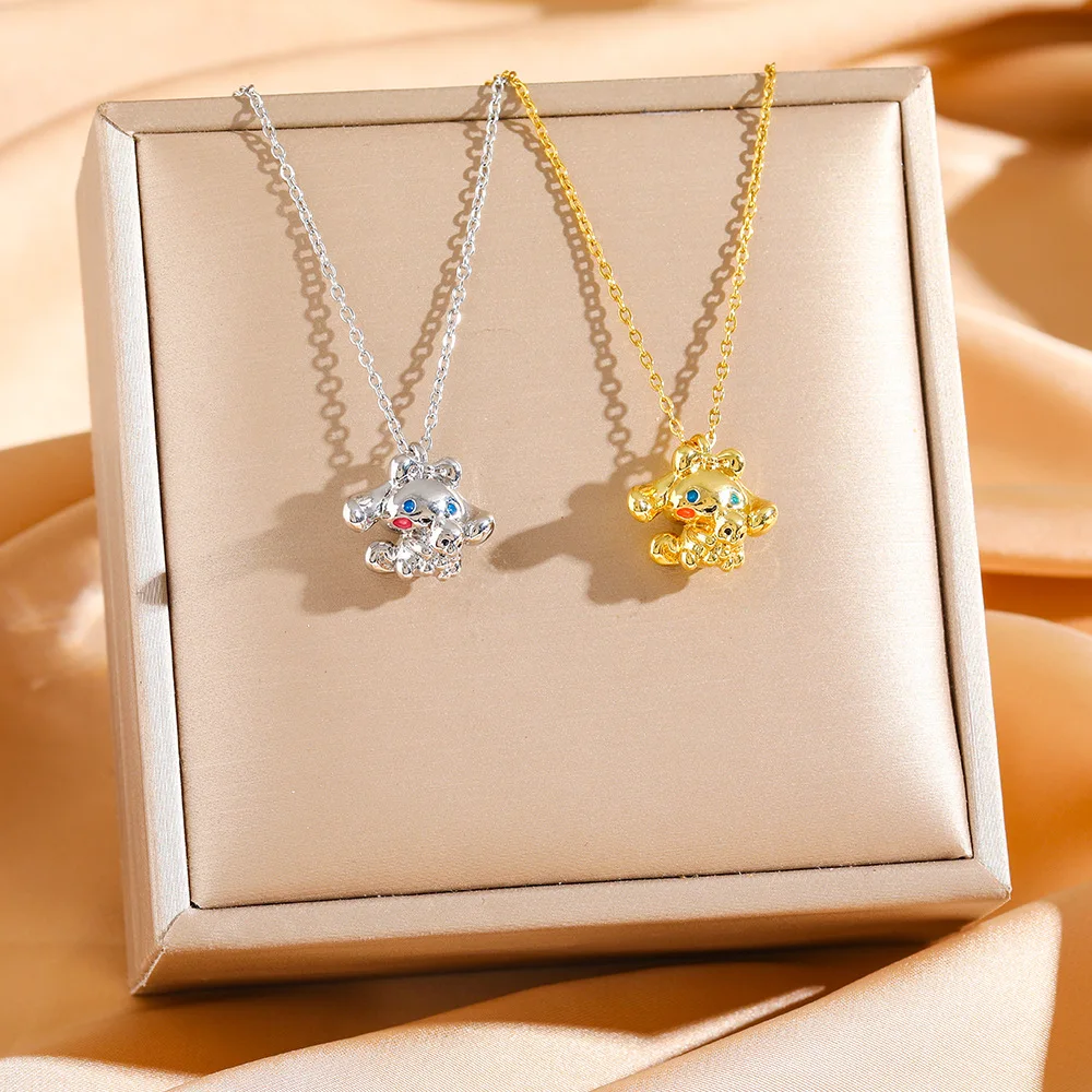 

Miniso Sanrio cartoon titanium steel necklace for women's design sense of colorless pendant versatile simple accessories