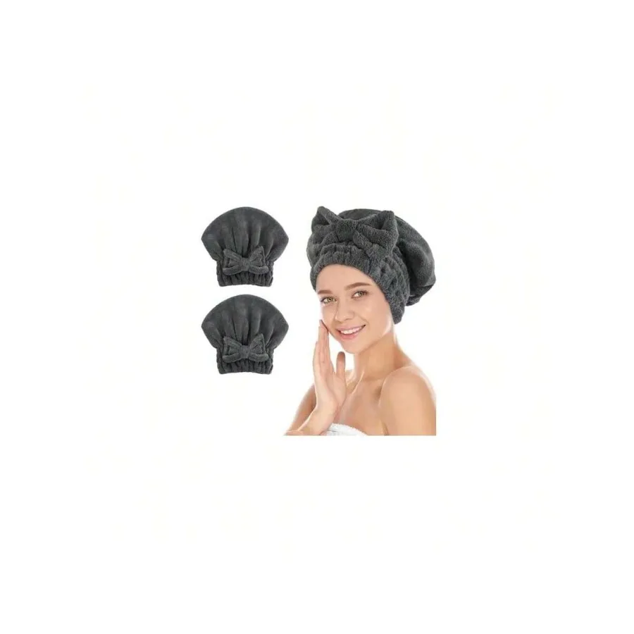 

Large Microfiber Hair Drying Caps With Bow Knot Fast Drying Shower Cap Soft And Absorbent HairWrap Hair Turban Bath Caps For Cu