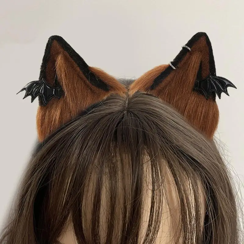 N5KB Cosplay Hairhoop Wolf Ears Banda per capelli Festival Accessori costumi lolitastyle Accessori per festa femmina