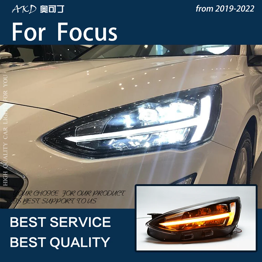 

Car Lights for Focus 2019-2022 Sedan Hatchback LED Auro Headlight Assembly Upgrade Thor's Hammer Design Dynamic Lamp Accessories