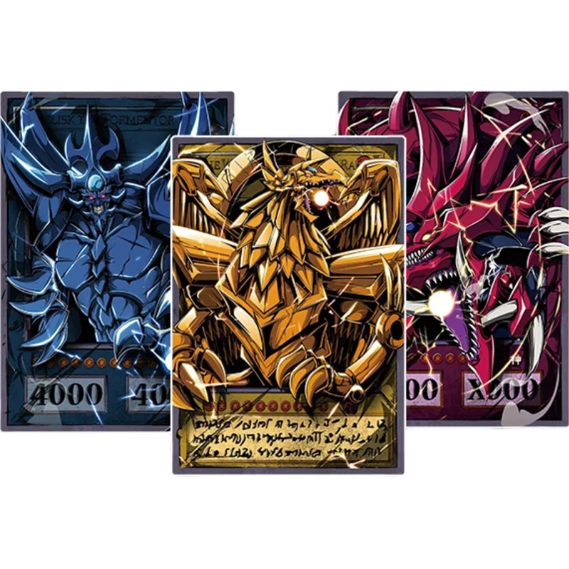 3Pcs/Set Yu Gi Oh Cards Egyptian God Unframed Version Anime Game Characters DIY Toys Gift Collection Color Brushed Flash Cards