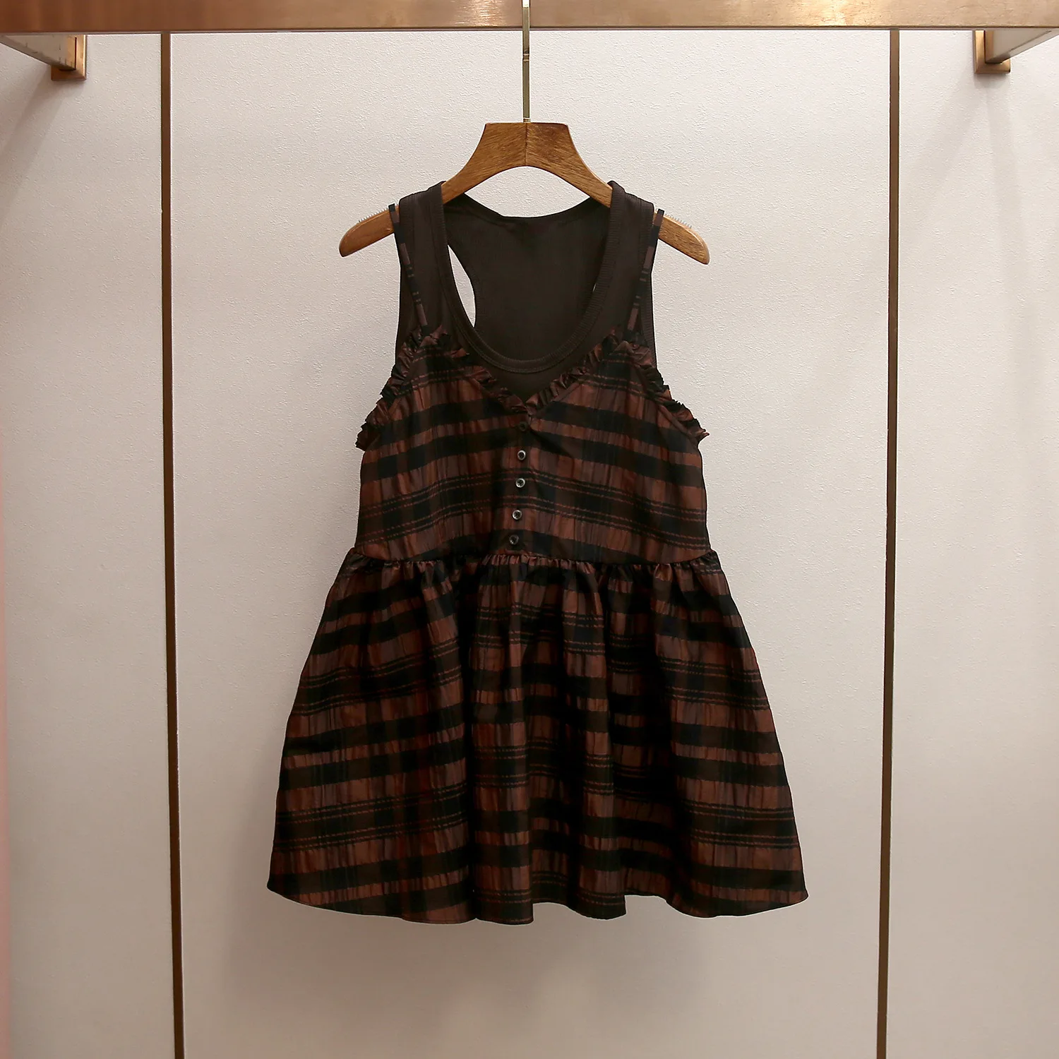 

MaSande High-End Retro Plaid Strapl Dr Ele Spring New Sle Women's Faionable Dr Casual Leisure Outfit