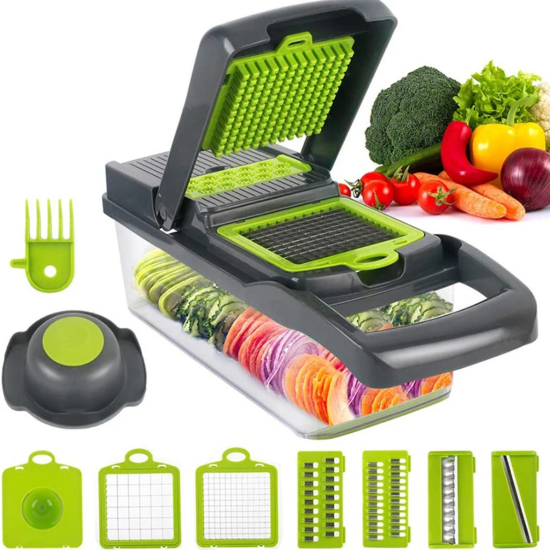 

Multifunctional Vegetable Cutter Kitchen Accessories Fruit Slicer Grater Cutter Peeler Potato Slicer Drain Basket Mandoline Tool