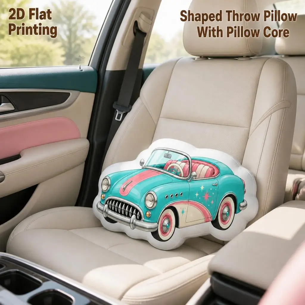Convertible Vintage Car Vehicle Lovers Gift Plush Pillow Cushion Irregular Stuffed Throw Pillow Home Decor Gift Sofa Bed Home
