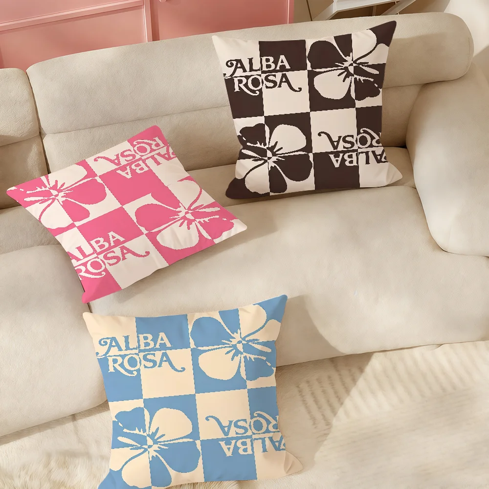 Kissenbezug mit modischem A-ALBA-ROSA-Print, geeignet für Schlafzimmer, Wohnzimmer, Autos, Heimdekoration