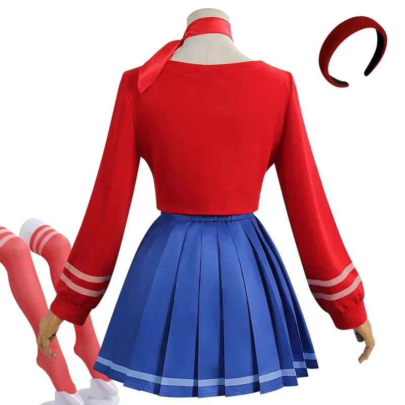 Game Cosplay Costume Uniform Red Top Short Skirt Headwear MiSide Hat Halloween Party Women Clothes gf;.9 - view 3