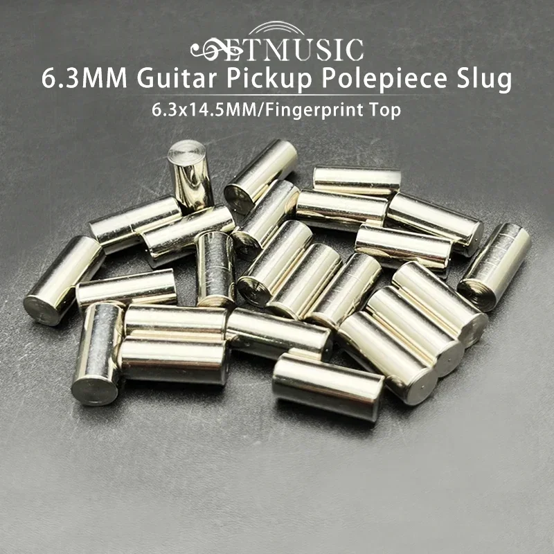 100Pcs 6.3MM Pickup Polepiece Pole Slug Guitar Pickup Slug Rods 6.3x14.5mm/18mm Length 6.3mm Diameter Fingerprint Top