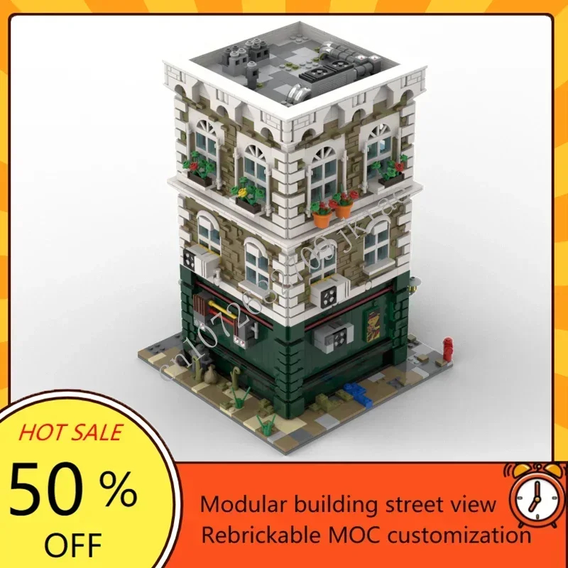 3150PCS Wine shop Modular MOC Creative street view Model Building Blocks Architecture DIY Education Assembly Model Toys Gifts