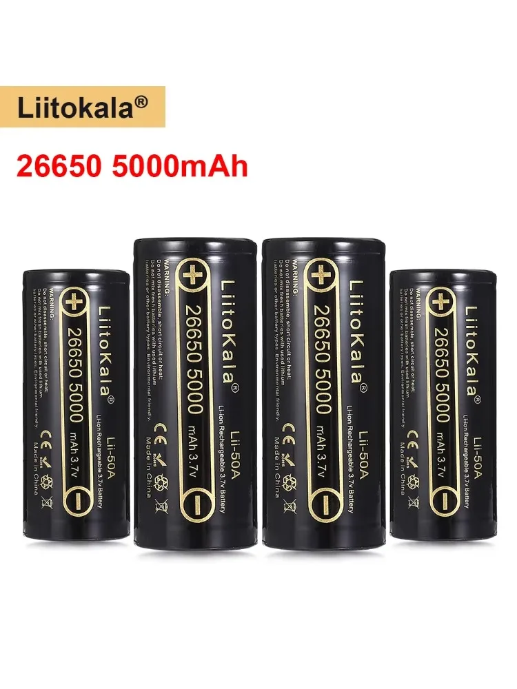 1-10 SZT. LiitoKala Lii-50A 26650 5000mAh Bateria Litowa 3.7V 5000mAh 26650-50A Akumulator Odpowiedni do Latarki — zdjęcie produktu 7