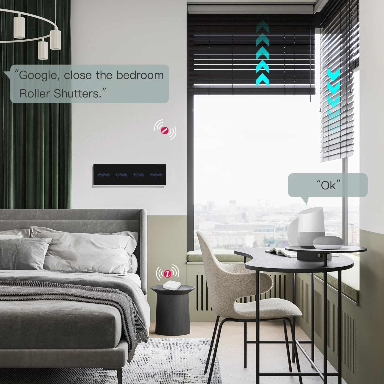 Imagem -03 - Bseed-interruptores de Obturador Zigbee Motorizado Elétrico Quádruplo Persianas Inteligentes Google Home Vida Inteligente Alexa Voice App Control