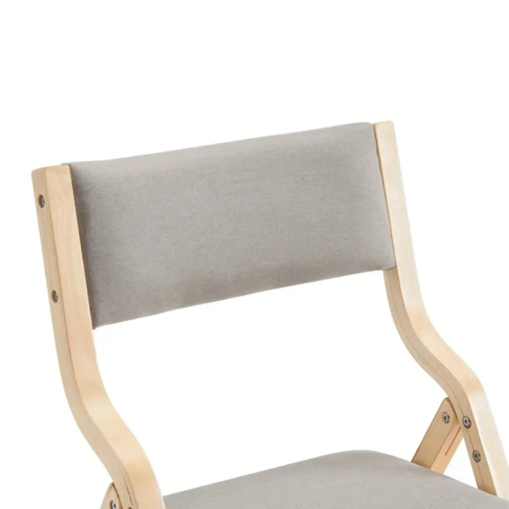 2pcs solid wood folding backrest square beige cushion original wood color exhibition chair 57*48*78cm multi-layer board