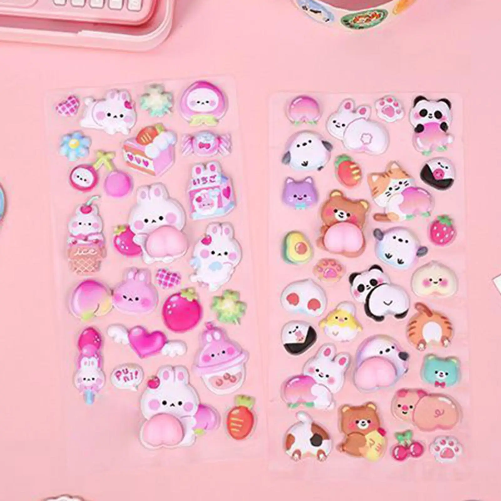 ملصقات ثلاثية الأبعاد للأطفال، شارات حيوانات ذاتية اللصق، ملصقات إغاثة صغيرة لطيفة لمجلة القصاصات وهدايا عيد الميلاد