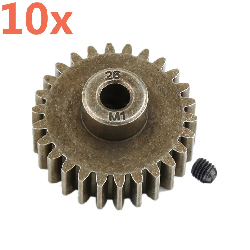 10Pcs RC Car Small X 26T Motor Gear 1.0M 5mm #6497 Upgrade Parts Accessories for TRAXXAS 1/10 X-Maxx Bore Maxx