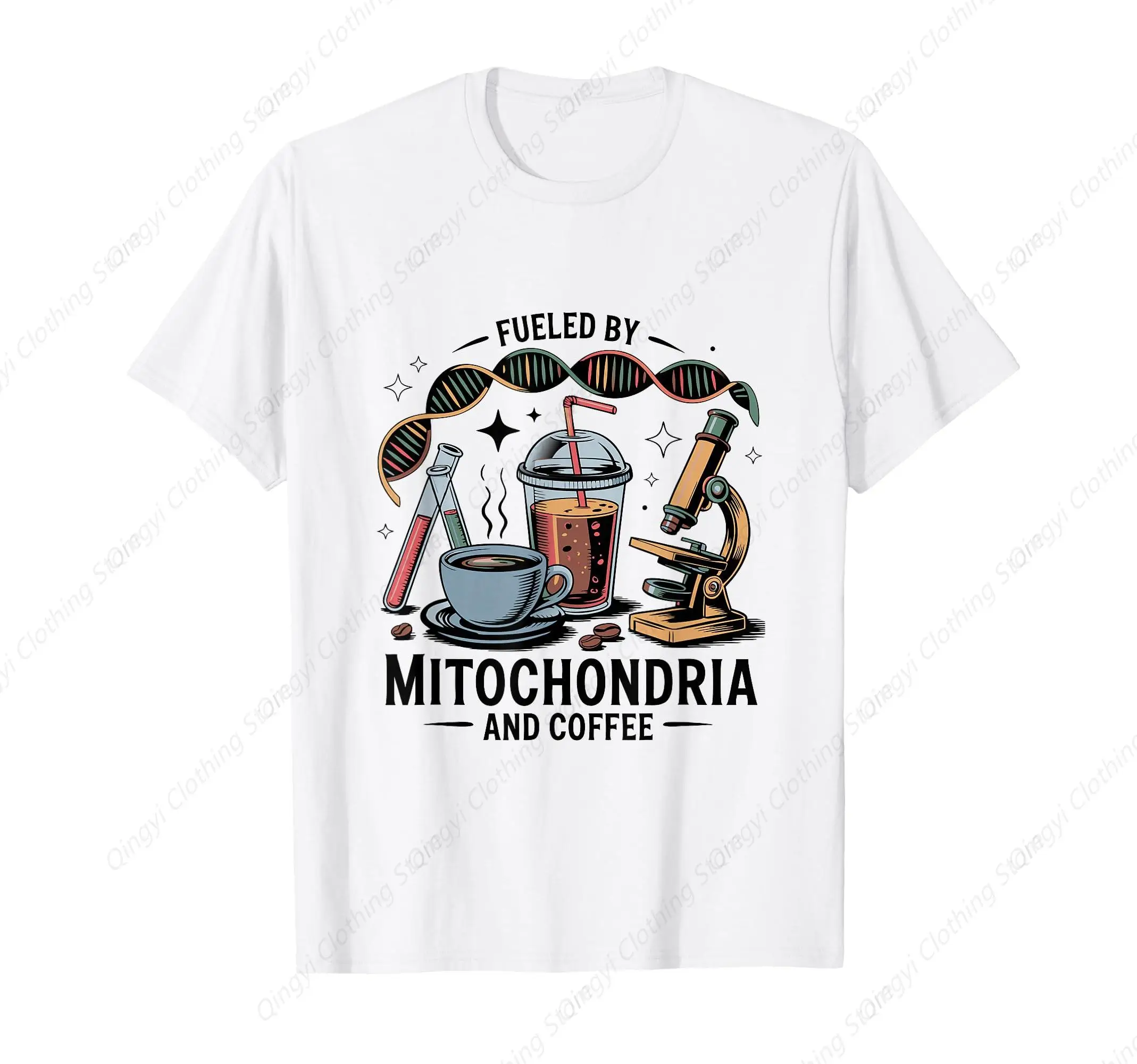 

Funny Science Teacher Fueled By Mitochondria Coffee Biology T-Shirt