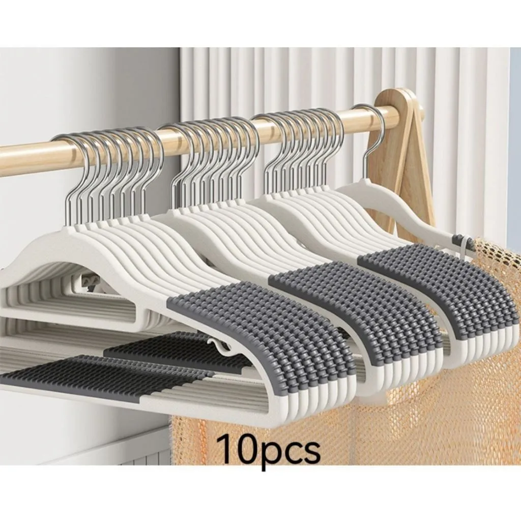 1Pc Multifunctional Wet And Dry Household Hanger Suitable For Hanging Clothes Bedroom Wardrobe Anti-Slip Rack White Orange