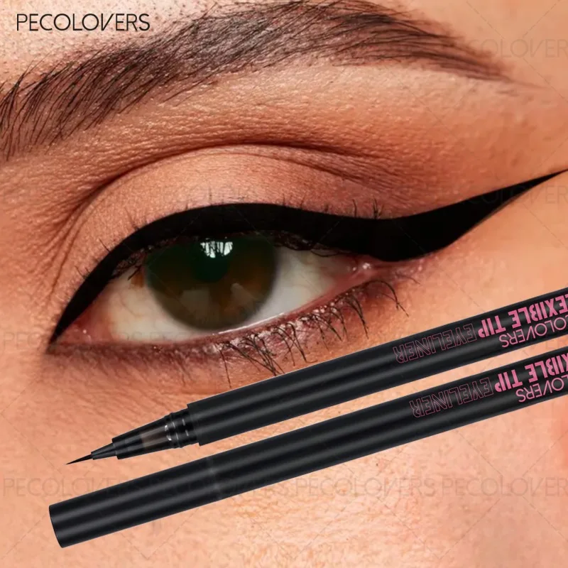1 Stück schwarzer Eyeliner, extrem feiner Puder-Wort-Eyeliner, flüssiger Eyeliner, wasserdicht und schweißfest, Augenkosmetik