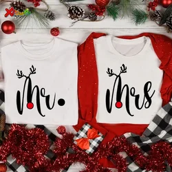 Christmas Couple Shirt Couple Matching Outfits Mr Mrs Christmas 2022 Couple Matching Pajamas Family Familia Couple Gift  T Shirt