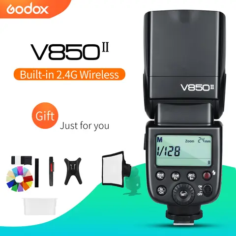 Godox V850II 2.4G GN60 Wireless X System Li-ion Battery Speedlite for Canon Nikon Sony Pentax Olympus + Free 15*20cm Softbox Kit