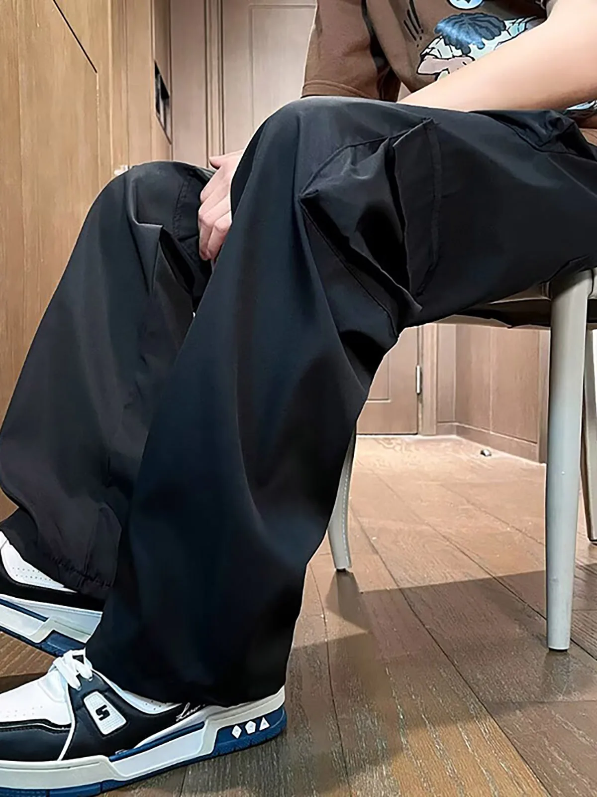 

Qui Dry прямые брюки для альпинизма на открытом воздухе для мужчин, тонкие свободные повседневные брюки Multi ket, летние молодежные брюки