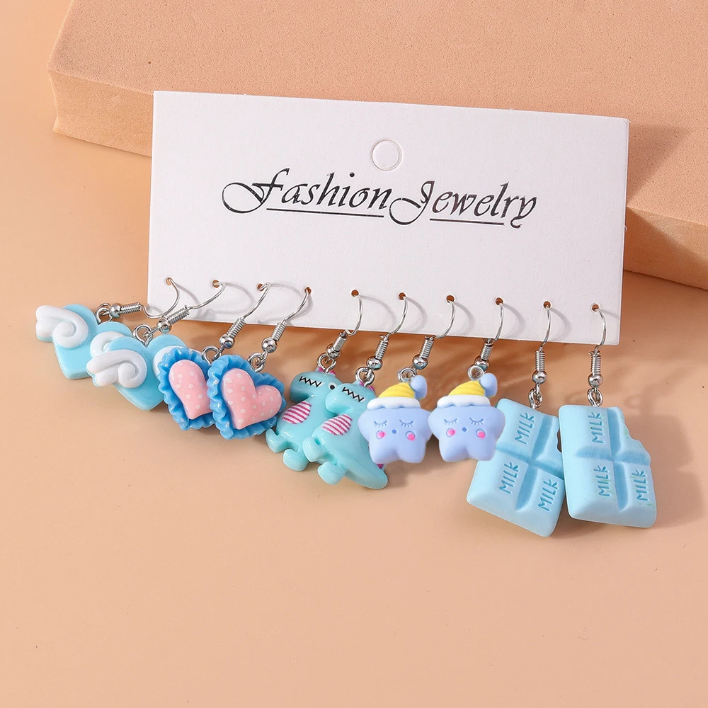 Aihua 10-teiliges niedliches Cartoon-Tier-Ohrring-Set, Acryl, bunte Dopamin-Ohrringe für Damen und Kinder, neuer trendiger Schmuck, Geschenke – Detail 11