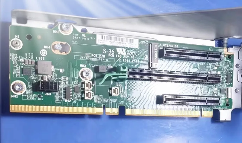 Original For HP HPE DL380 388 Gen10 Server 877946-001 871820-001 875056-001 PCI-E 8X 2 16X 1 PCI-E PCIE Riser Card M.2 Port