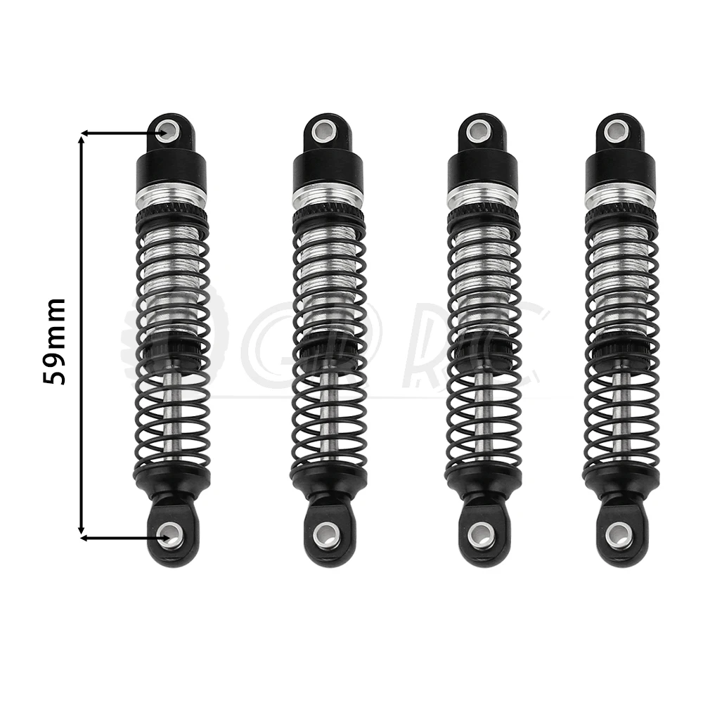 4pcs 53mm 59mm 66mm Aluminium Stoßdämpfer Dämpfer für 1/18 rc Crawler trx4m TRX-4M Bronco Defender Upgrade Teile – Detail 8