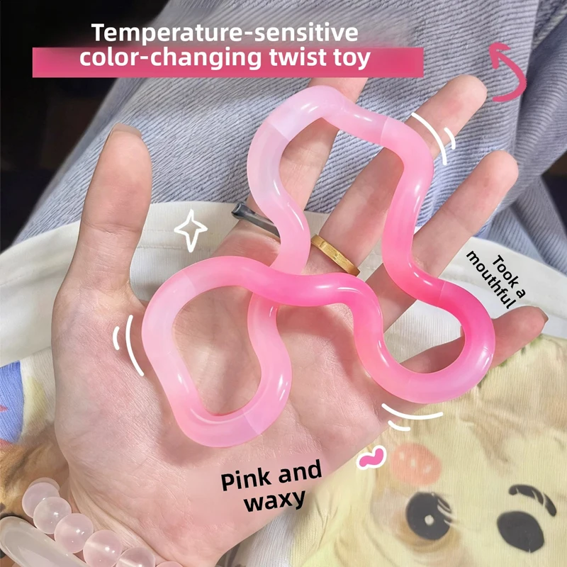 1/3pcs Multi-color Anti Stress Deformation Rope Knot Temperature-changing Twist Rope Pressure Stress Relief Toys Best Toy