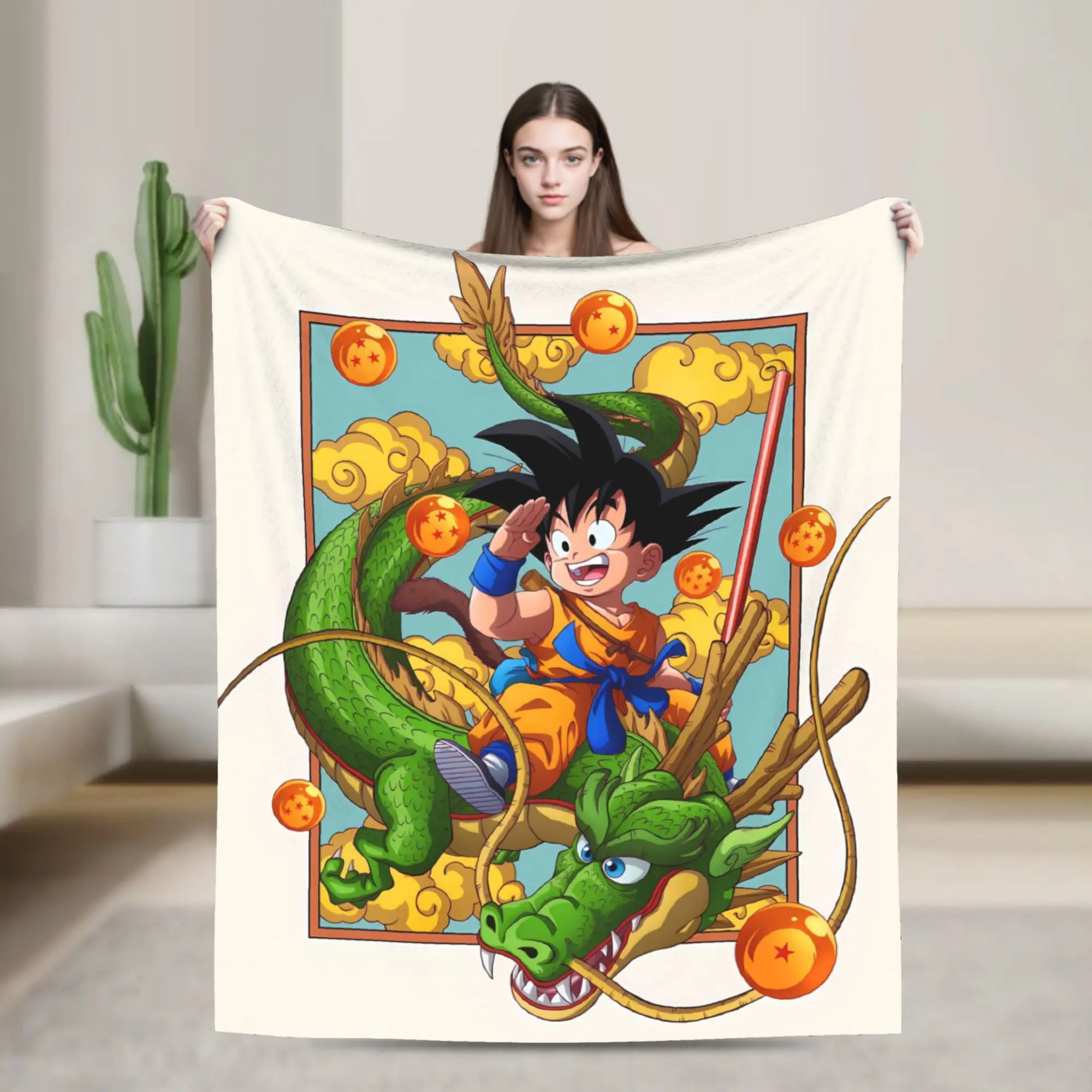 Z-Fighters Group D-Dragon B-Ball Blanket  Super Warm Plush Throw Blanket For Girls Boys Living Room Flannel Bedspread Bed Cover