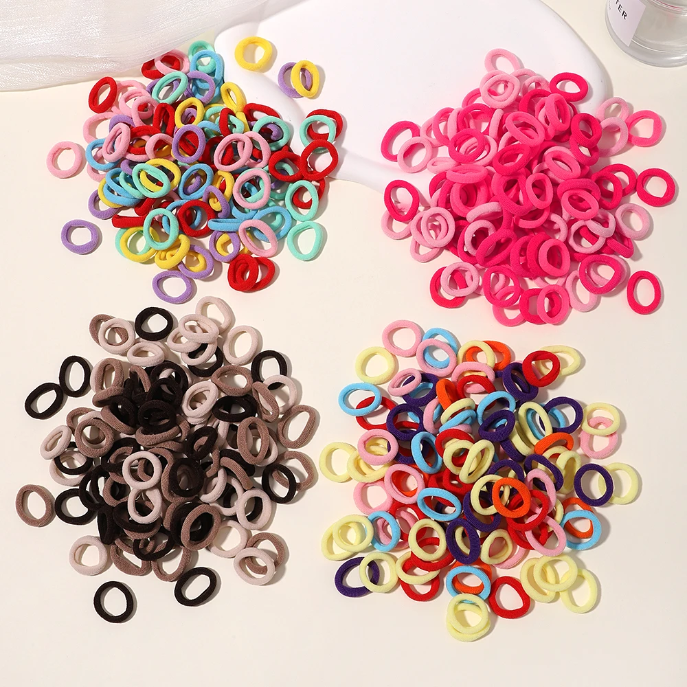 60 Stück Haarbänder für Kinder, buntes Nylon-Haargummi, Haargummis, Gummiband, für Kinder, täglich, elastisches Haarband, Haarschmuck für Mädchen
