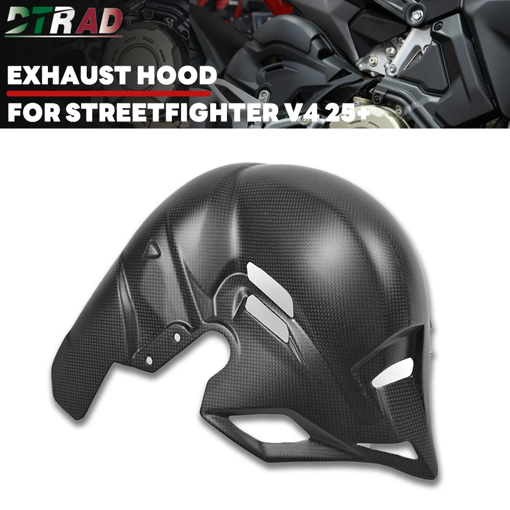 

New Style for DUCATI Streetfighter V4 V4S 2025 2026 Carbon Fiber Exhaust Hood Exhaust Pipe Cover Thermal Insulation Protection