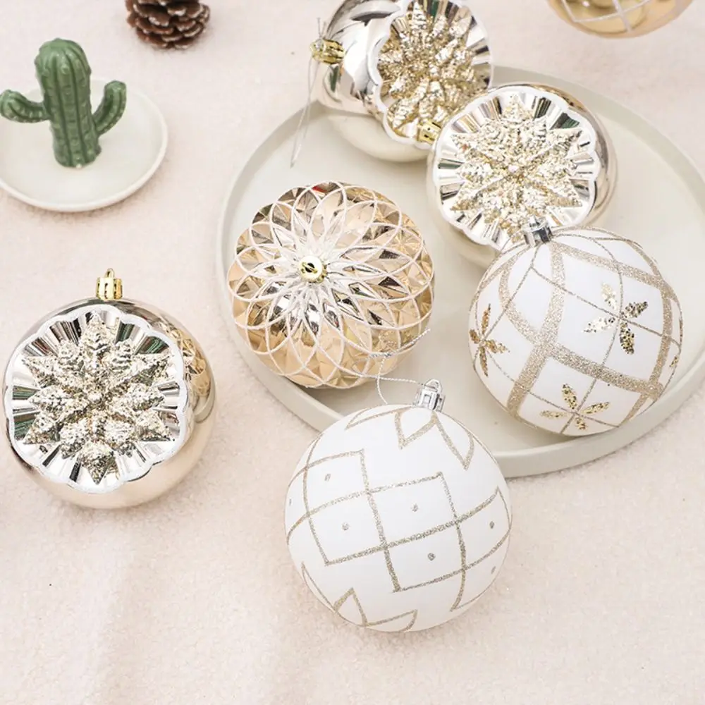 

9pcs 10cm Painted Christmas Balls Set Cartoon DIY Electroplated Hanging Balls Elegant Plastic Merry Christmas Decor