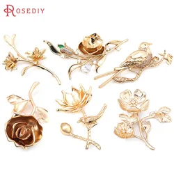 18K Gold Color Brass 2 Holes Flower Connect Charms Pendants High Quality Jewelry Making Necklace Earrings Accessories