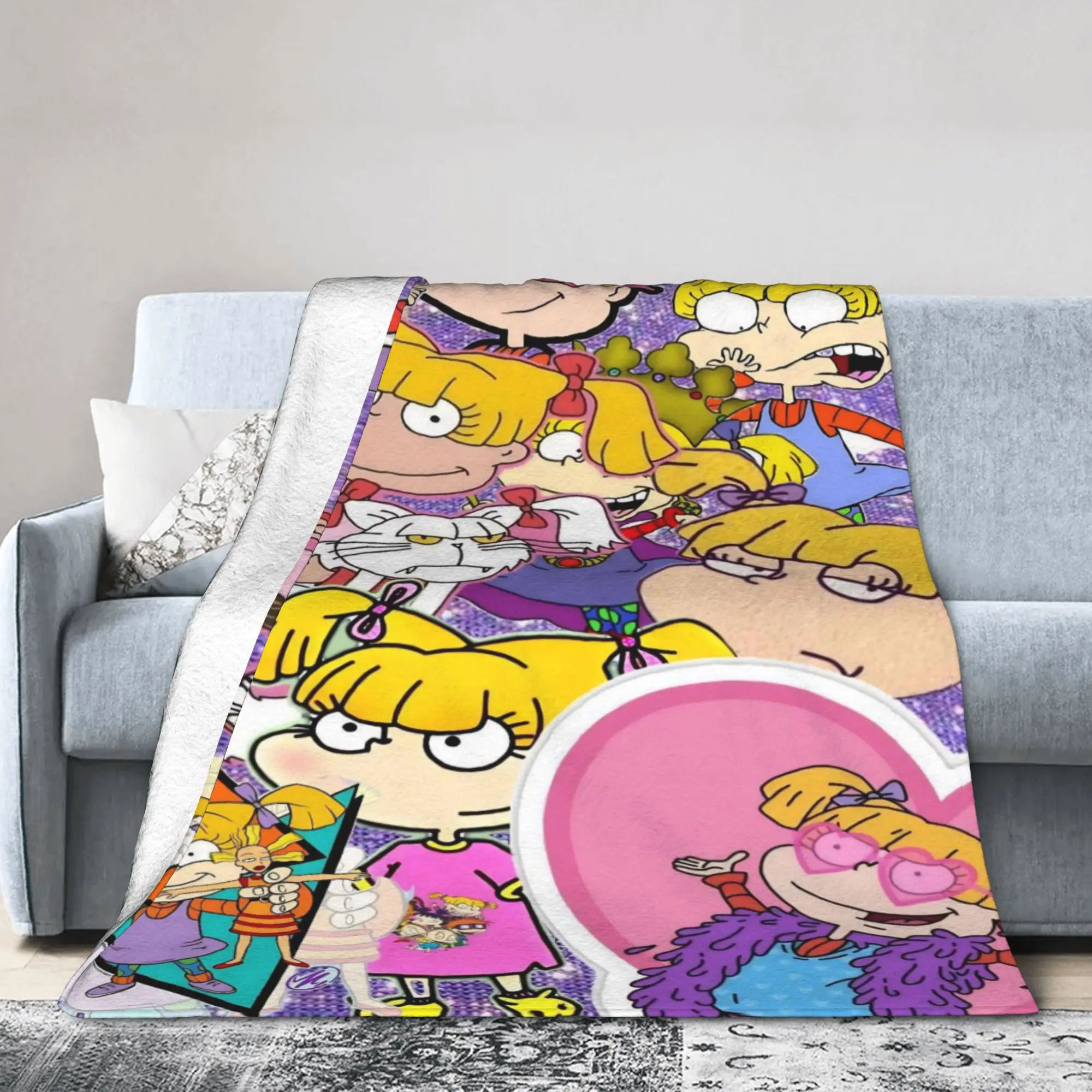 Rugrats التوائم فيل آند ليل طباعة بطانية جودة الدافئة رمي بطانية الخريف التخييم الأريكة كرسي أريكة سرير الجدة المفرش