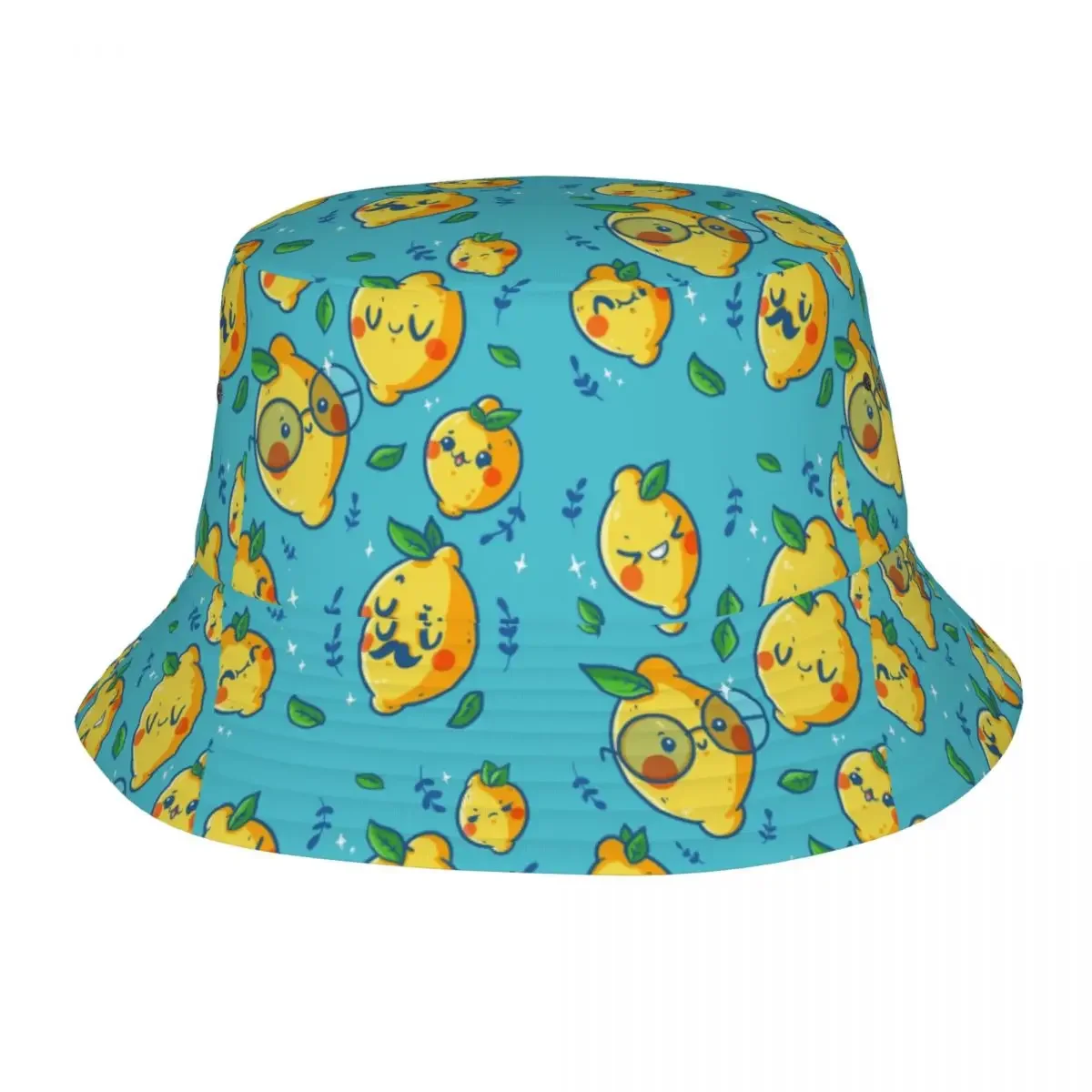 Funny Lemon Faces Unisex Bucket Hat Personalized Summer Beach Sun Summer Citrus Fruit Hats