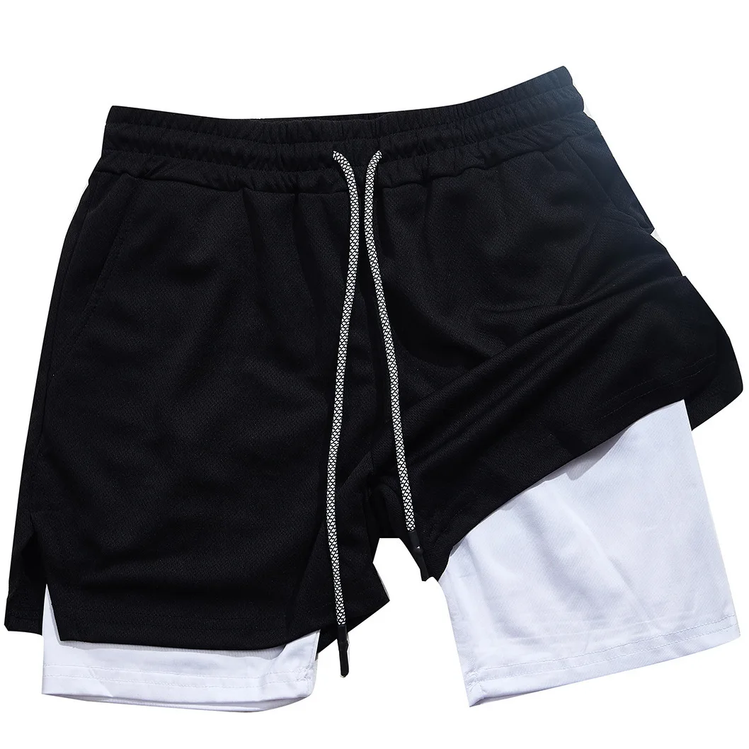 

New American-style muscle men's casual double-layer quick-drying running training sports outdoor fitness towel shorts