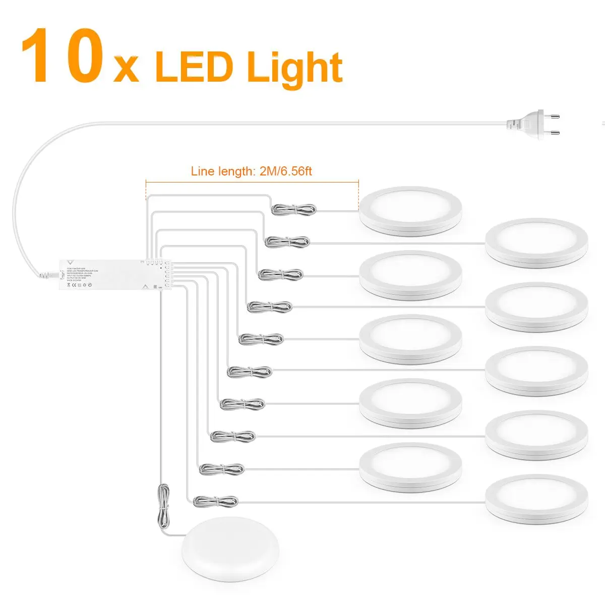 1-6 stks Ultradunne LED Plafondpaneel Licht 5 W 12 V Dimbare Touch Sensor Puck Licht voor Kast Display Plank Kast Wandverlichting - afbeelding 1