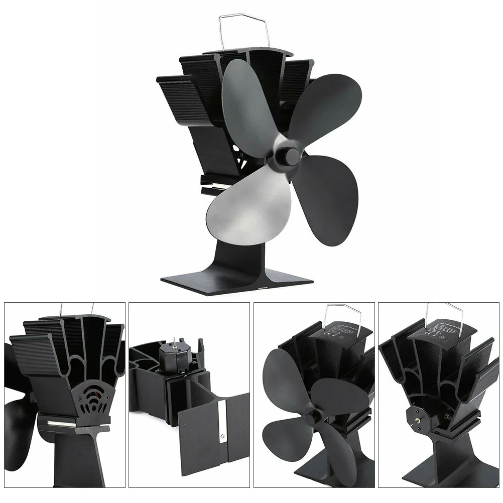 

Eco-Friendly Heat Powered Fireplace Fan Silent Stove Fan Auto Start Adjust Stop Thermal Energy Saving Home Accessory