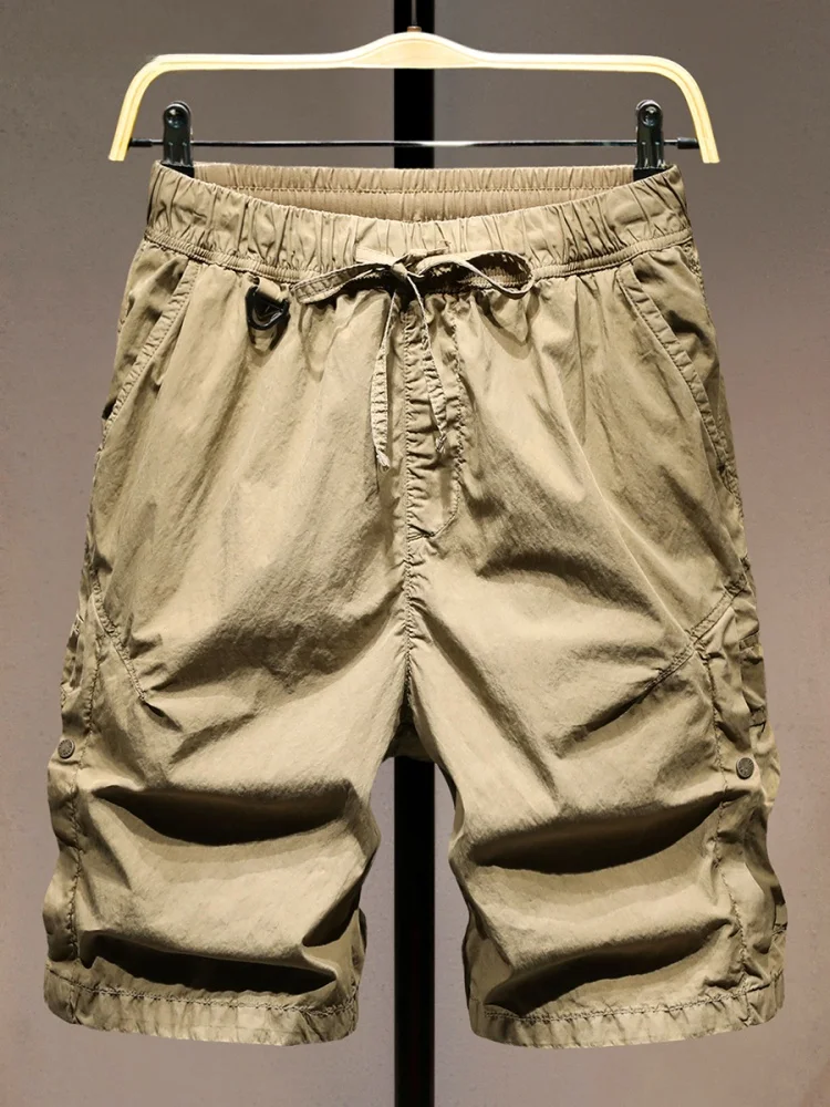 

Khaki Workwear ort Pants Men's Loose Fit Summer Thin Breathable Youth Trendy Brand Comfortable Urban Sle Pure Color orts