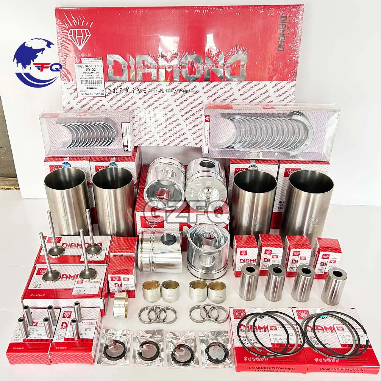 GZFQ Engine Spare Parts 6D125 6D114 6D102 6D170 6D107 6D108 6D95 QSB6.7 QSL8.9 Overhaul Repair Kit Liner Kit for Excavator