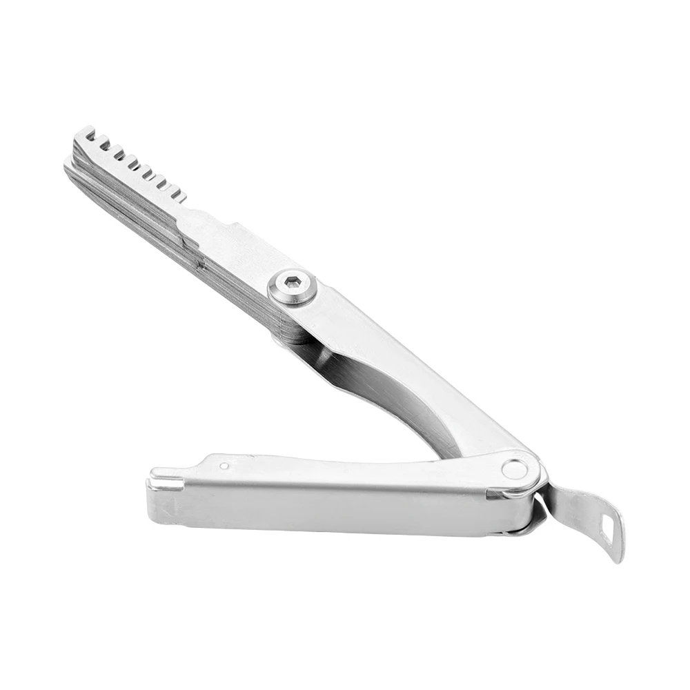Silver 12 in 1 Folding Stainless Steel Combs Paddles Three Circles All Steel Civilian Lock Tool Kit for Locksmith Repair Tools