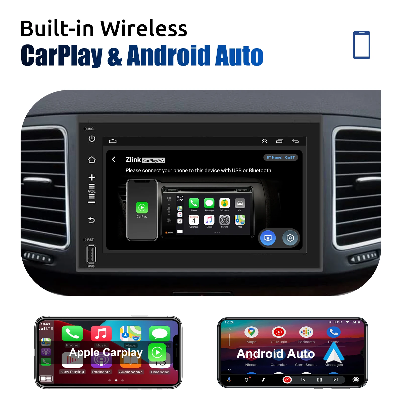 ESSGOO Wireless Carplay Android Auto For Ford F150 250 E350 Mustang 8