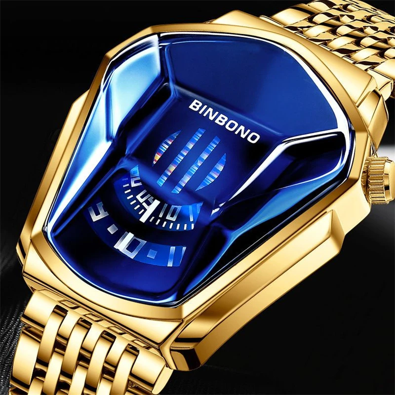 

New Concept Watch for Men, Non-Mechanical, Fully Automatic, Stylish, High-End Luxury Steel Band Watch for Male Students, Cool and Trendy Black Technology Sports Car Watch, the First Choice for Gift Giving